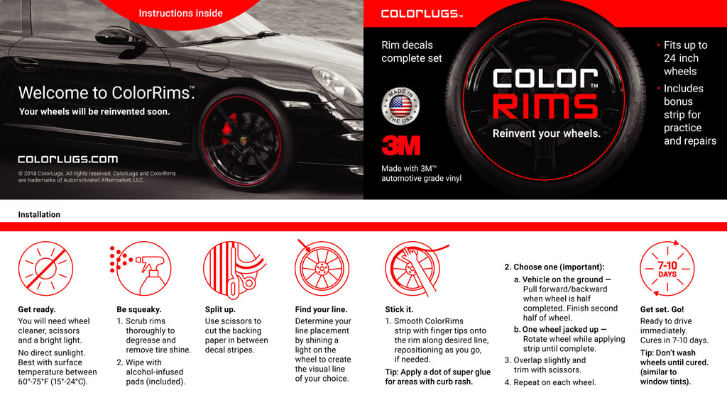ColorRims Vinyl Wheel Stripe Decals Kit – ColorLugs™